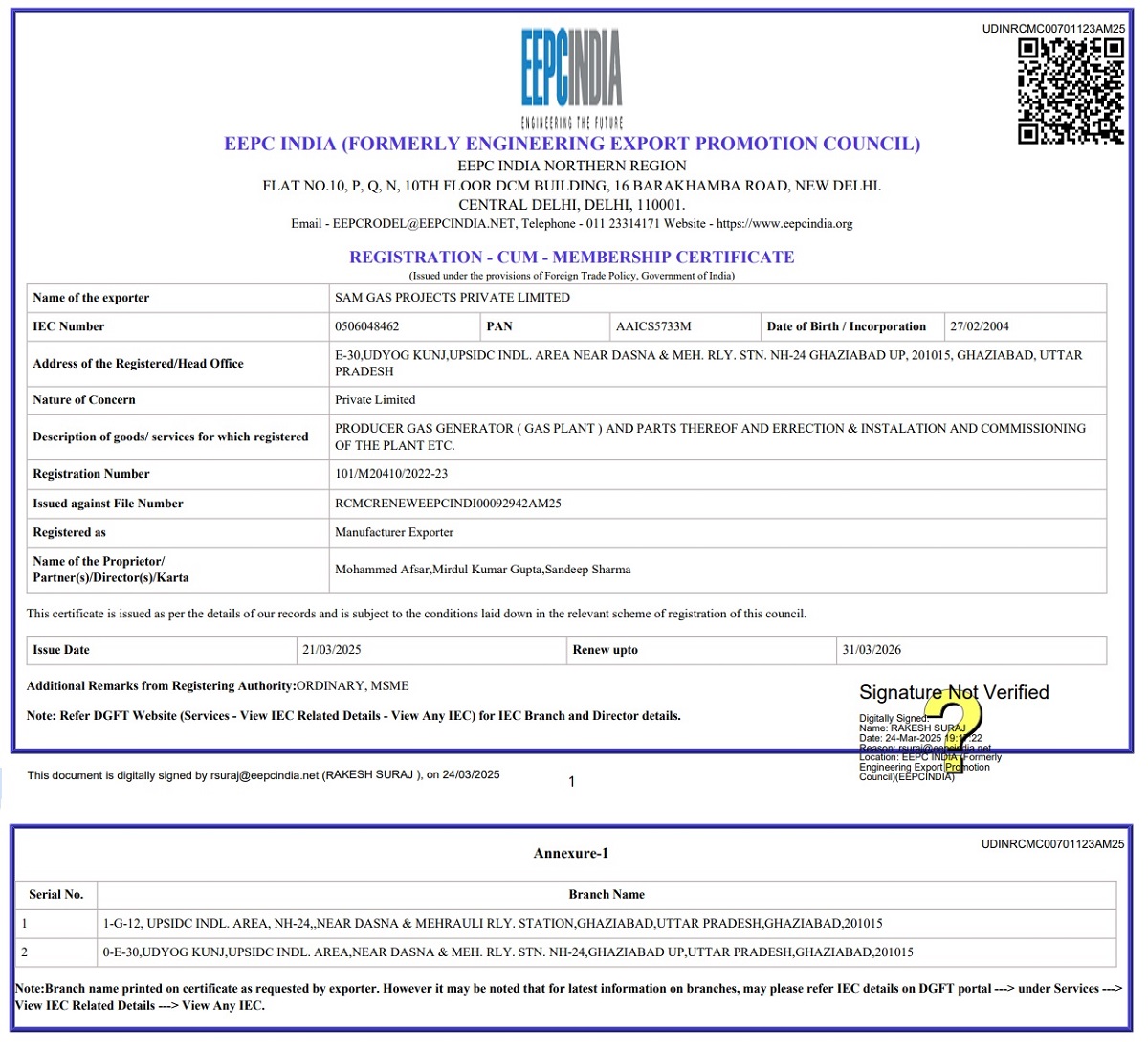Certificate 1
